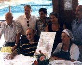 Alberto e Carlotta Guareschi in una foto all'Agriturismo da "Maria Teresa" a Trigoso