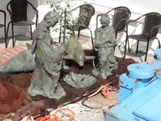 Il Presepio issato sul Peschereccio Alghe 3